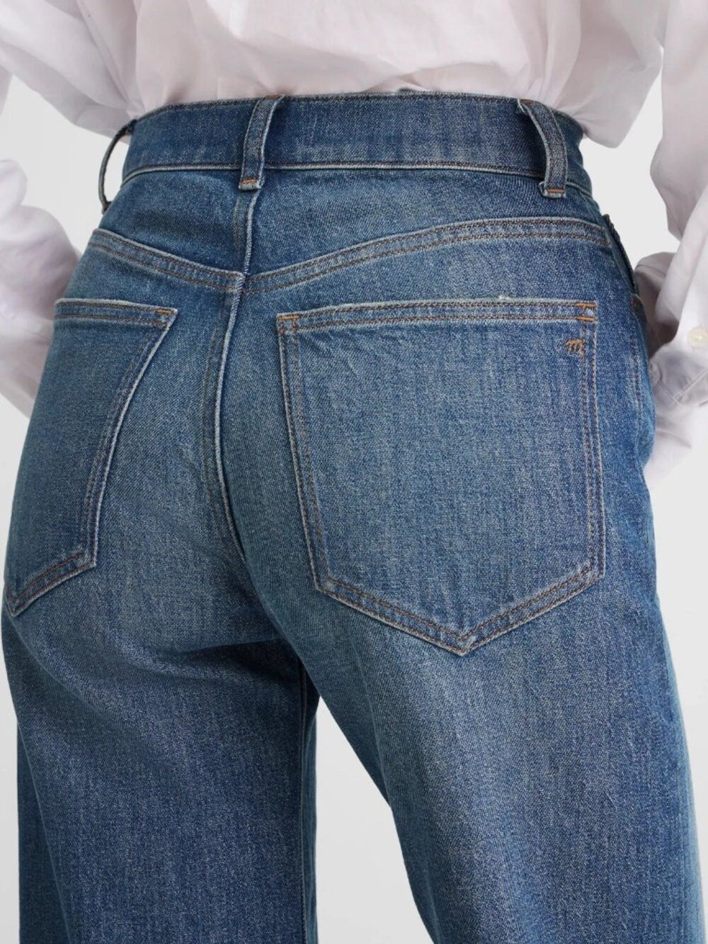 Madewell Blue Harvey Wash Perfect Vintage Wide-Leg Jeans 31 Tall NWT - Picture 4 of 9